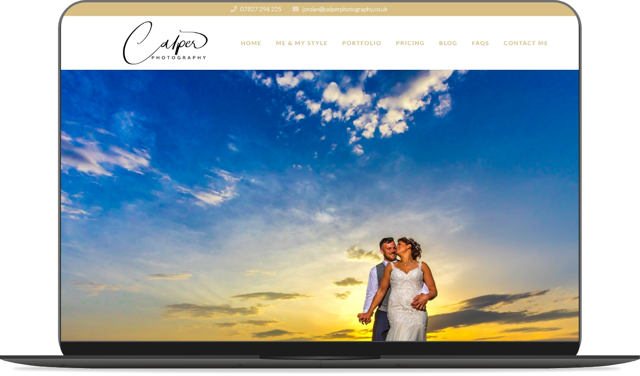 calper photography website mockup by athena media web design huddersfield