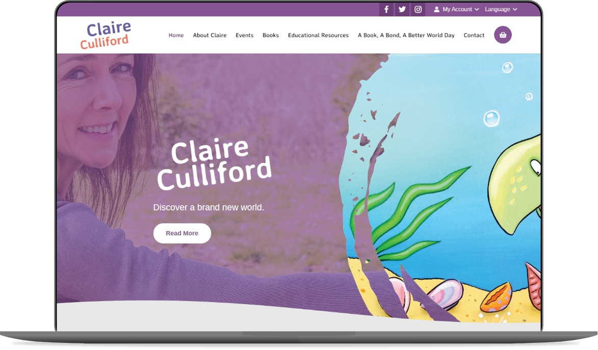 claire culliford website mockup by athena media web design huddersfield