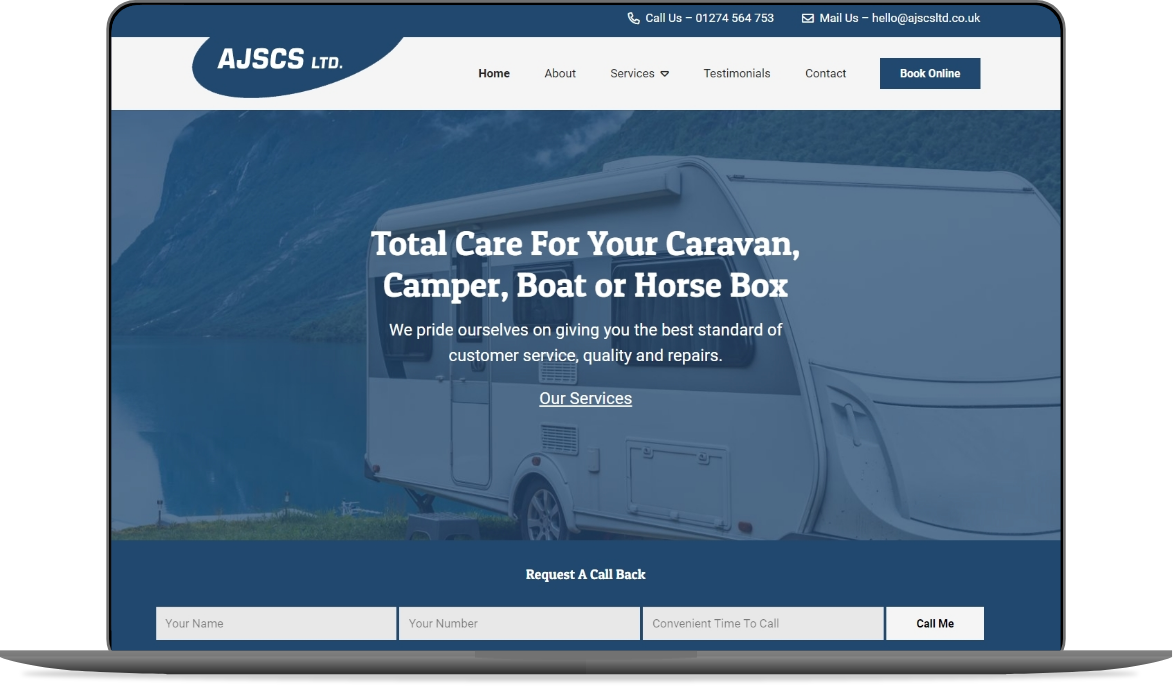 ajscs caravans ltd web design