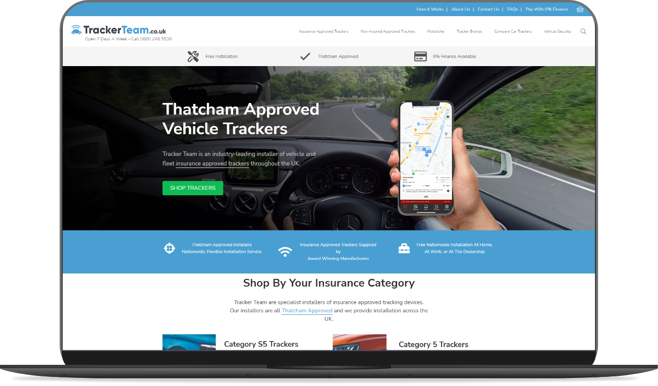 Web Design Huddersfield by Athena Media - Showing Tracker Team Website Development Mockup