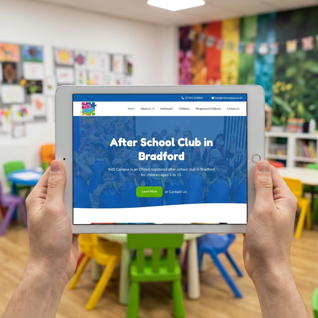 Mockup of Kidz Campus Website