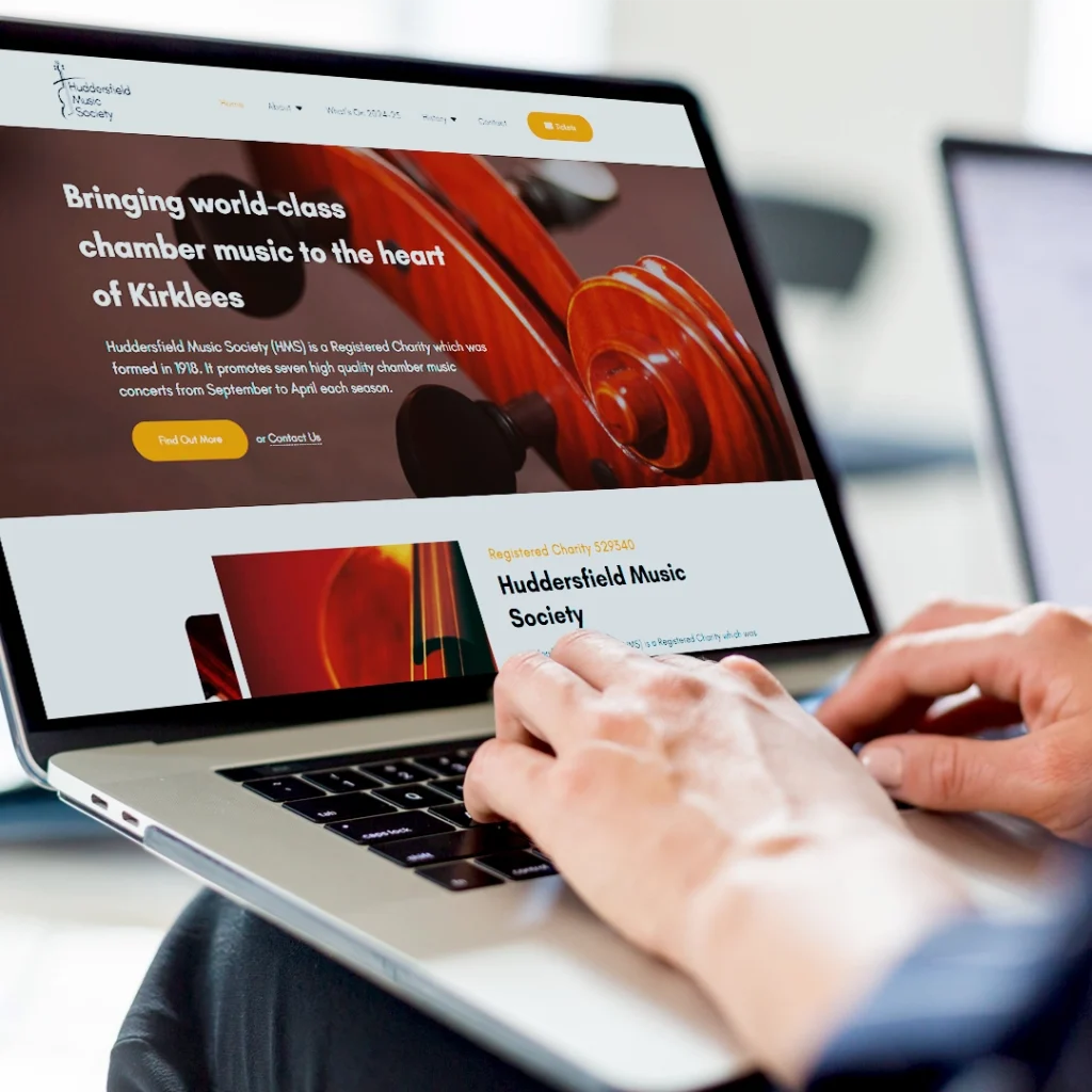 Huddersfield Music Society Website Design Mockup