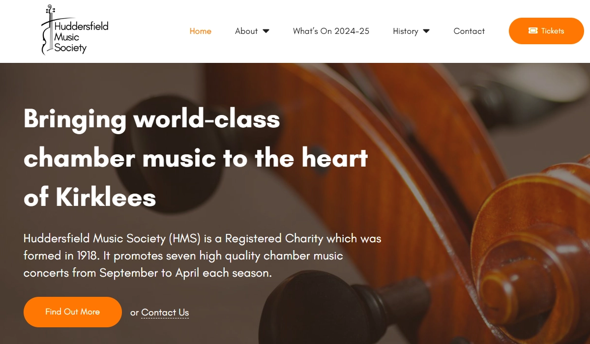 Huddersfield Music Society Website Design