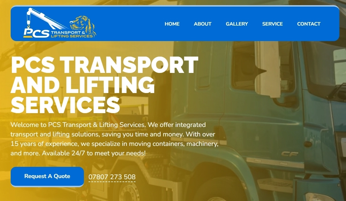 PCS Transport Website Design