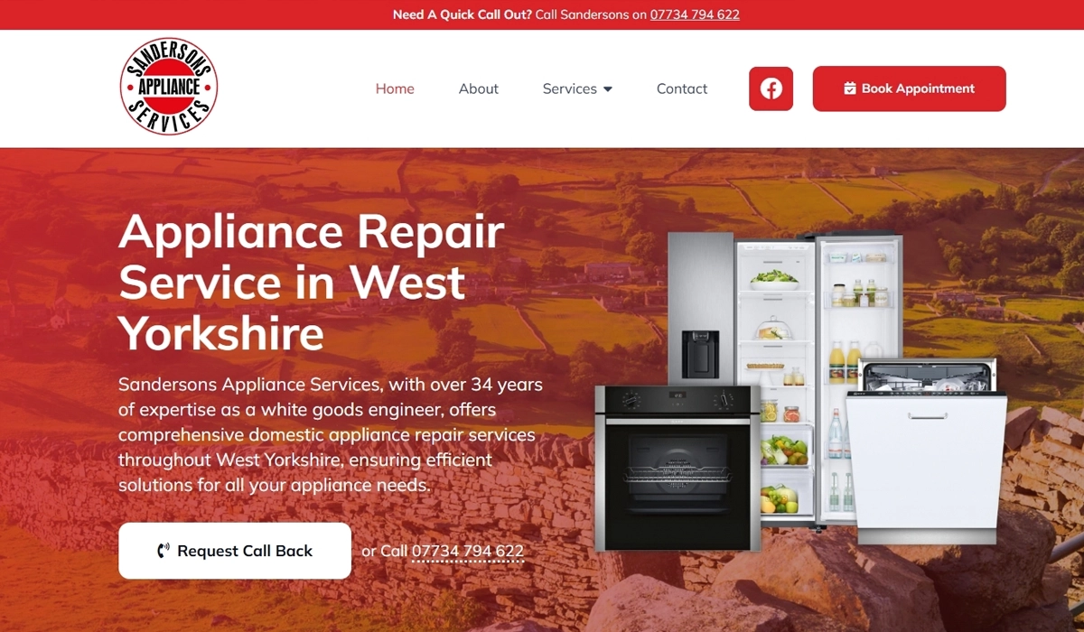 Sandersons Appliance Website Design