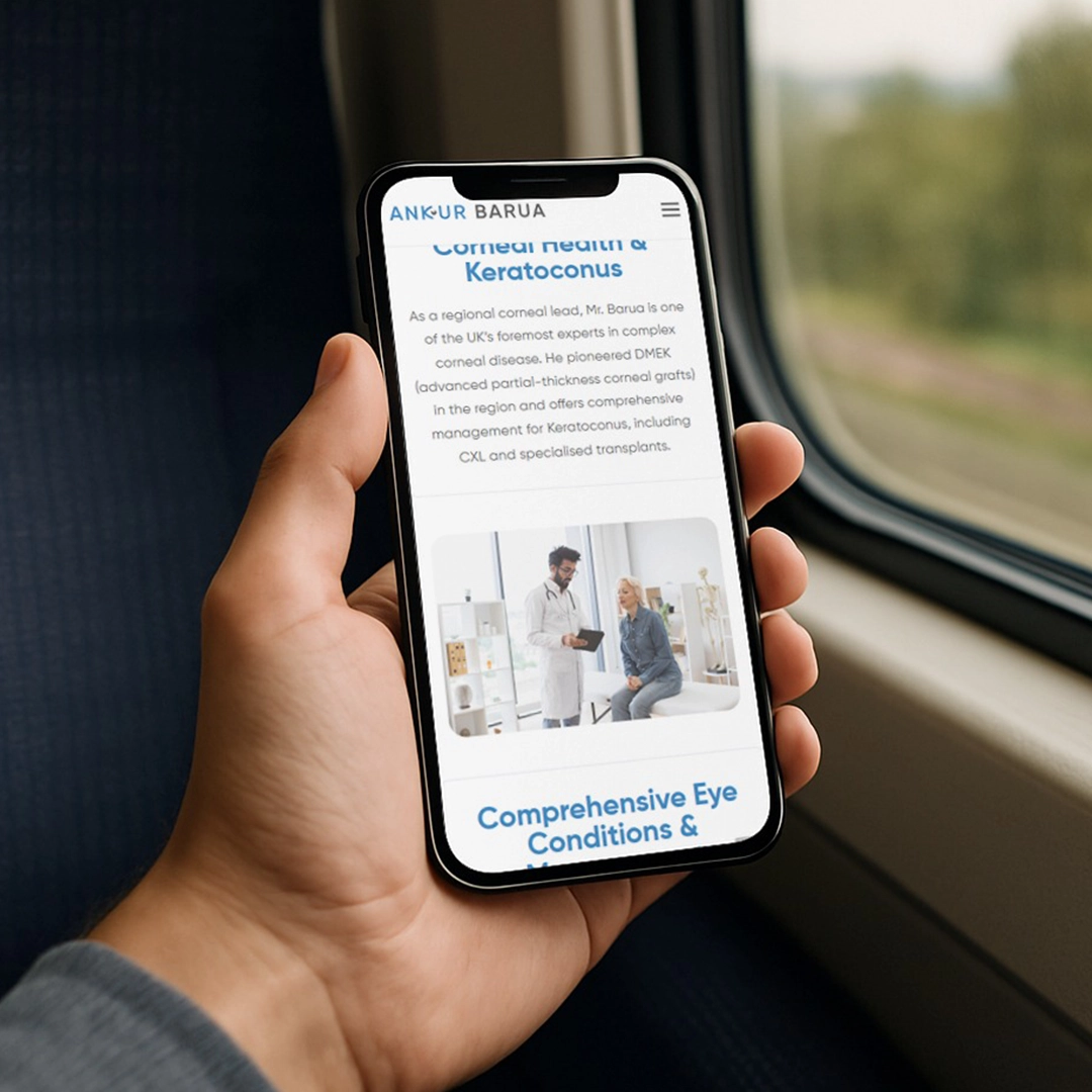 Mockup of Ankur Barua Website Built by Athena Media Huddersfield