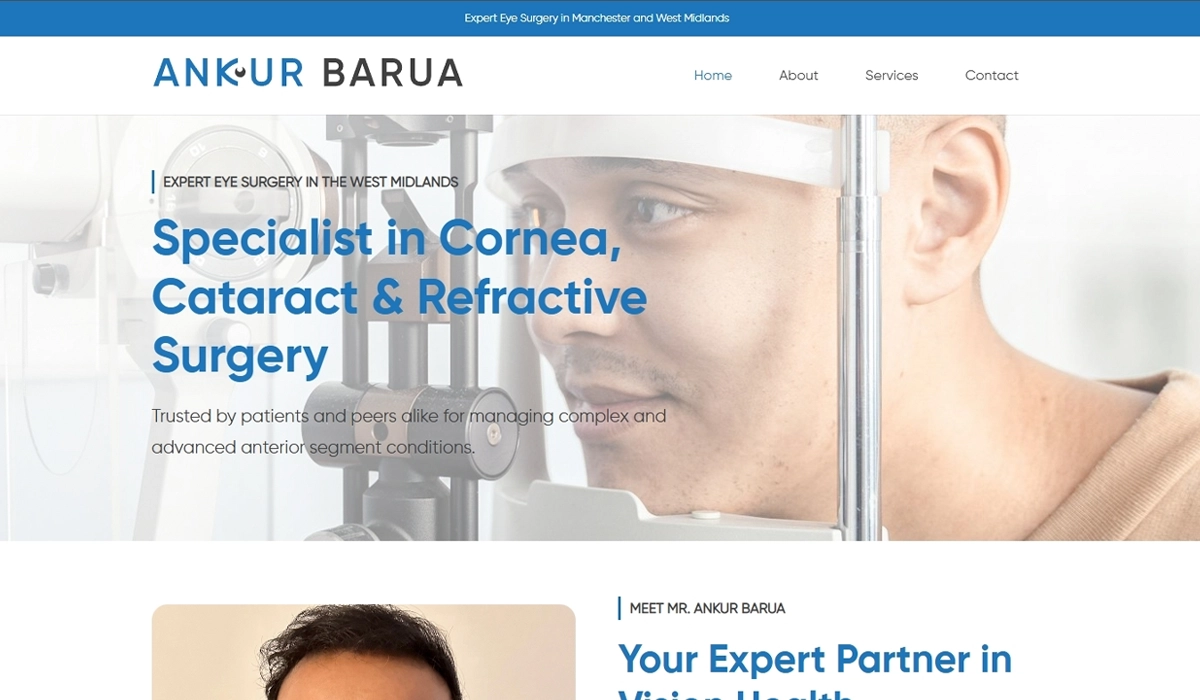 Mockup of Ankur Barua Website Built by Athena Media Huddersfield