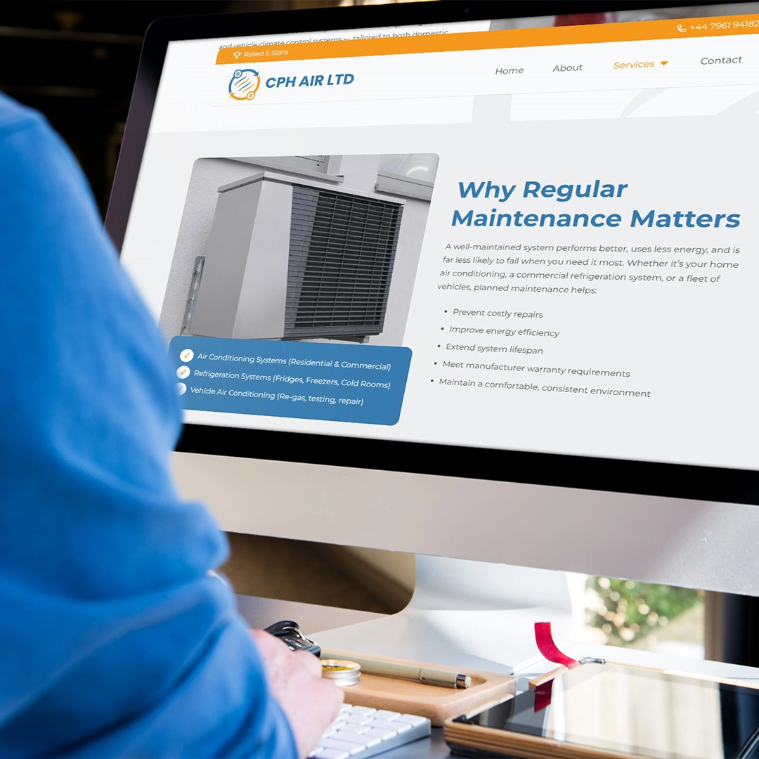 Mockup of CPH Air Website Design Built by Athena Media Huddersfield