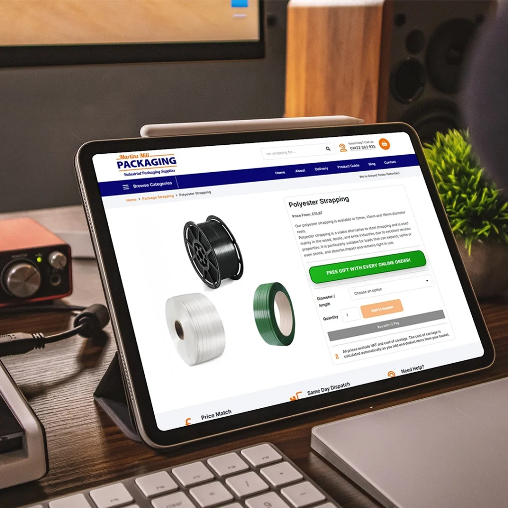 Mockup of Martins Mill Packaging Website Built by Athena Media Huddersfield