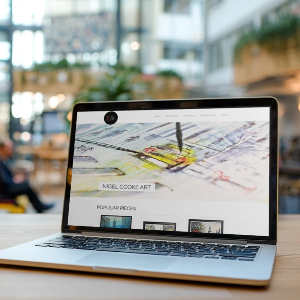Mockup of Nigel Cooke Art Website Built by Athena Media Huddersfield