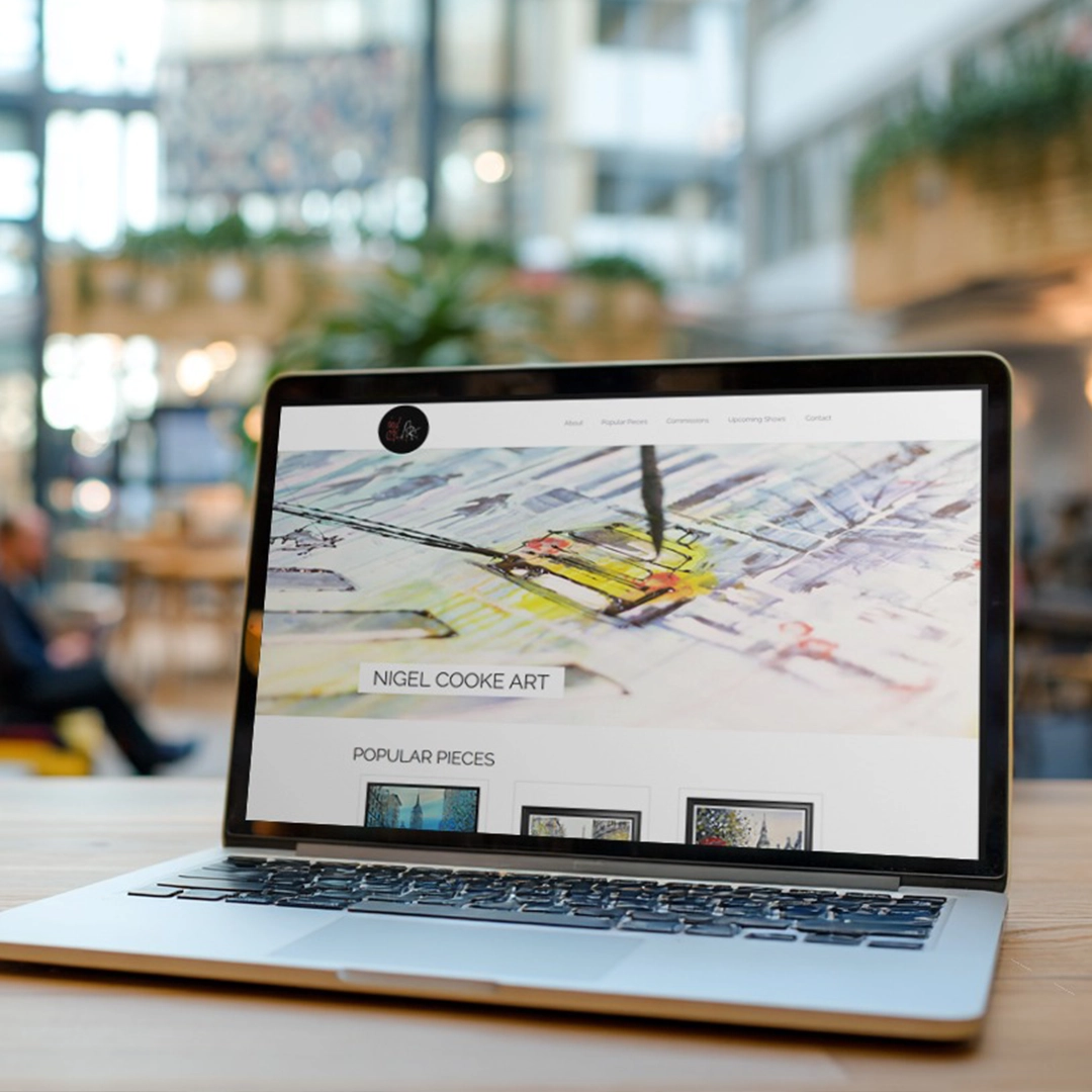 Mockup of Nigel Cooke Art Website Built by Athena Media Huddersfield