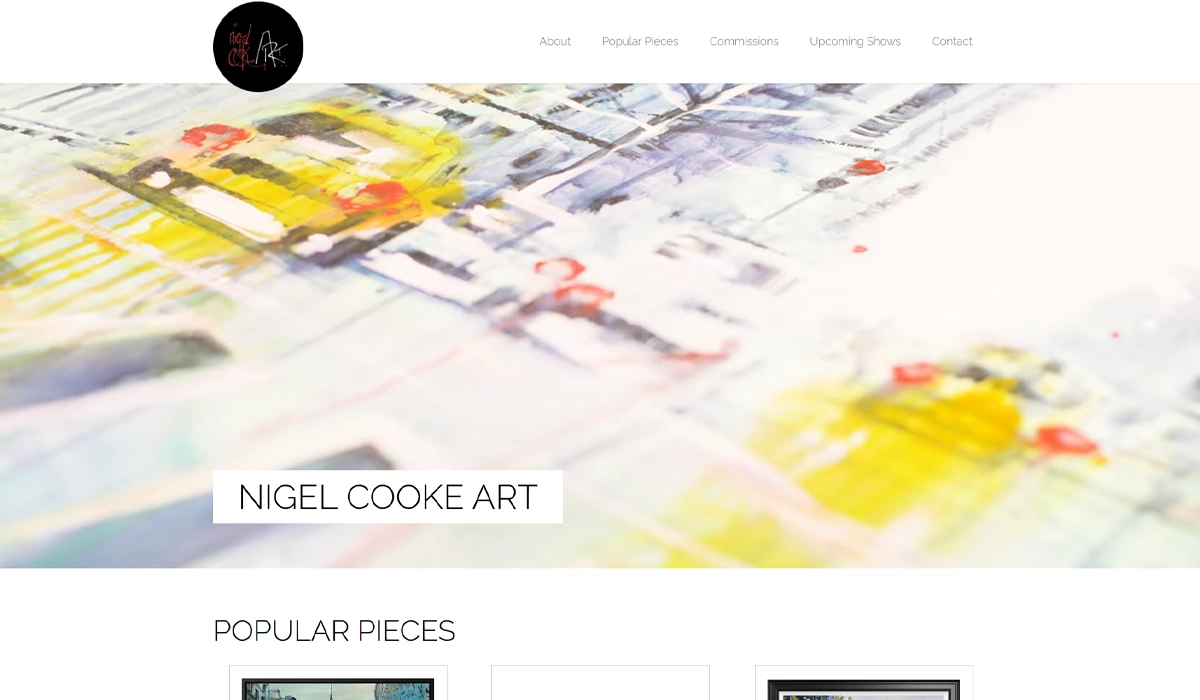 Mockup of Nigel Cooke Art Website Built by Athena Media Huddersfield