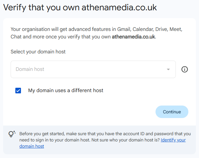 Screenshot of Verify Domain Ownership